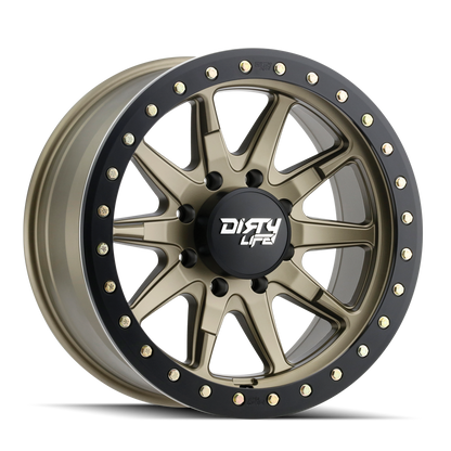 DIRTY LIFE DT-2 9304 17X9 -12 5x127 SATIN GOLD W/SIMULATED RING