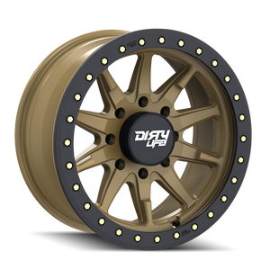 DIRTY LIFE DT-2 9304 17X9 -12 8x165.1 SATIN GOLD W/SIMULATED RING