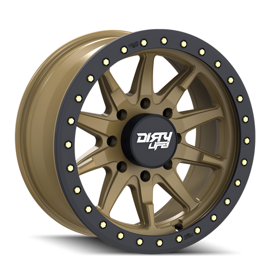 DIRTY LIFE DT-2 9304 20X9 0 8x170 SATIN GOLD W/SIMULATED RING