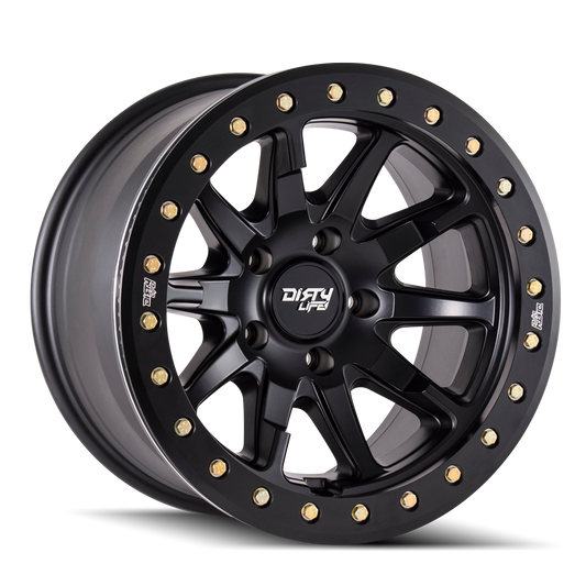 DIRTY LIFE DT-2 9304 17X9 -38 5x127 MATTE BLACK W/SIMULATED RING