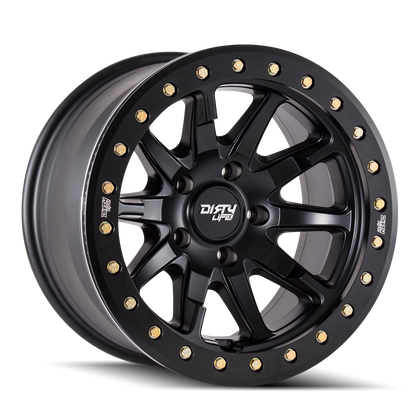 DIRTY LIFE DT-2 9304 17X9 -12 5x127 MATTE BLACK W/SIMULATED RING