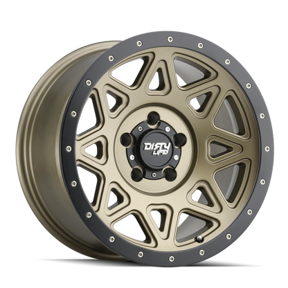 DIRTY LIFE THEORY 9305 17X9 -12 8x165.1 MATTE GOLD W/SIMULATED RING