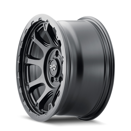 DIRTY LIFE DRIFTER 9307 17X8.5 -6 5x127 MATTE BLACK W/SIMULATED RING