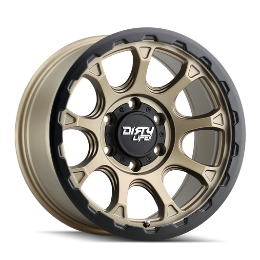 DIRTY LIFE DRIFTER 9307 17X8.5 -6 5x127 MATTE GOLD W/SIMULATED RING