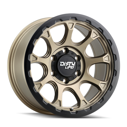 DIRTY LIFE DRIFTER 9307 17X8.5 -6 6x139.7 MATTE GOLD W/SIMULATED RING
