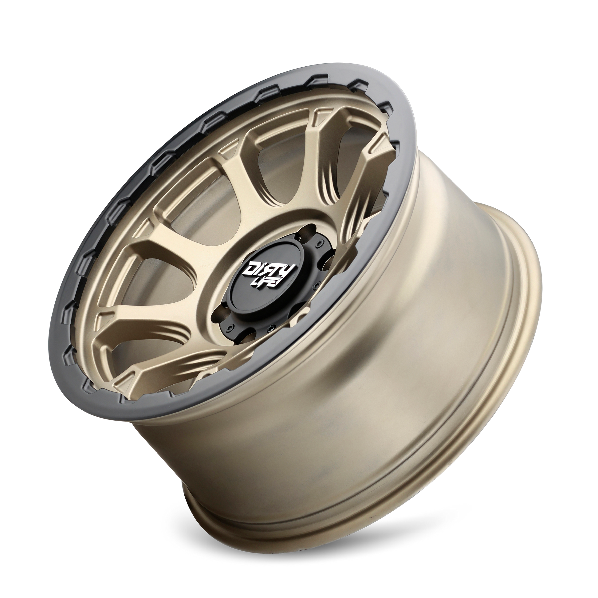 DIRTY LIFE DRIFTER 9307 17X8.5 -6 6x139.7 MATTE GOLD W/SIMULATED RING