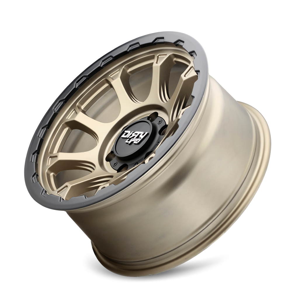 DIRTY LIFE DRIFTER 9307 17X8.5 -6 6x139.7 MATTE GOLD W/SIMULATED RING