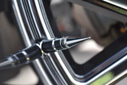 SPIKE SPIKED BILLET ALUMINUM AIR TIRE RIM WHEEL VALVE STEM CAP COVER KIT AVAILABLE IN MANY COLORS // PART # WVC005CO WVC007CO