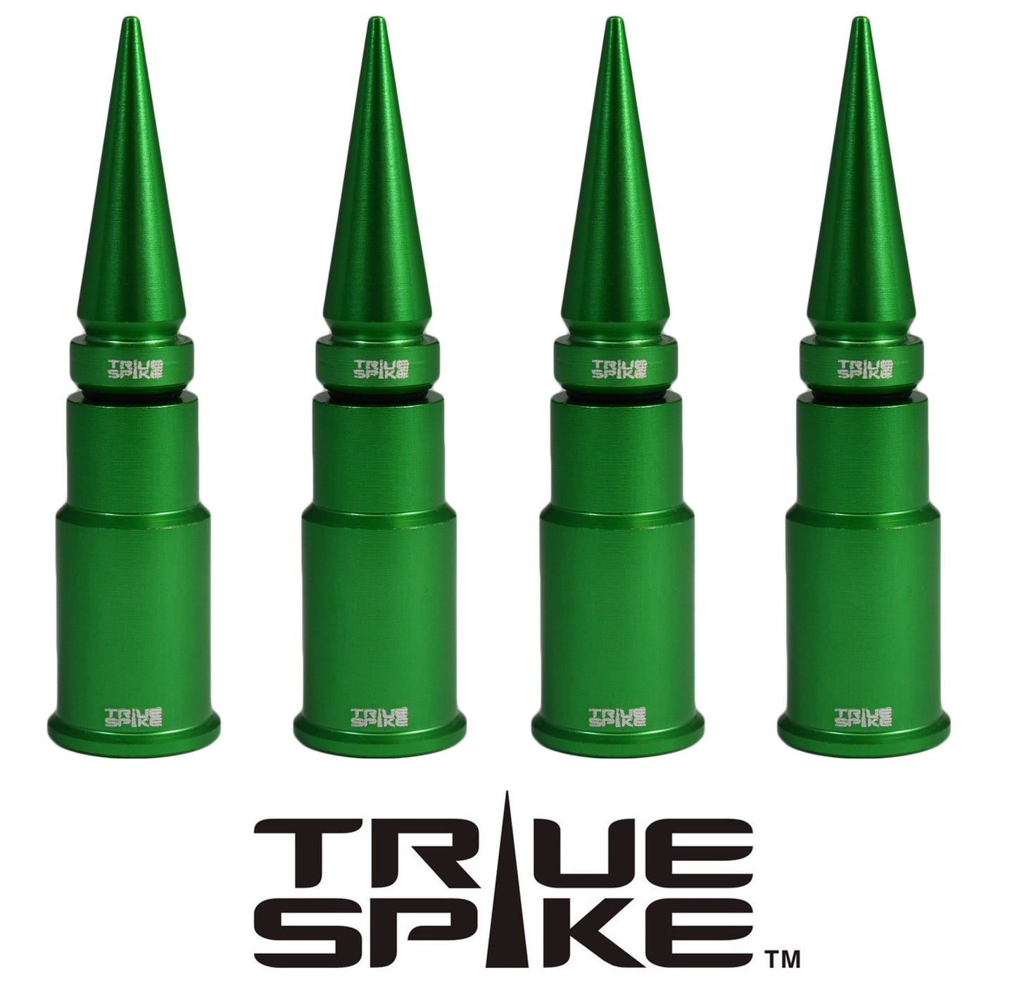 SPIKE SPIKED BILLET ALUMINUM AIR TIRE RIM WHEEL VALVE STEM CAP COVER KIT AVAILABLE IN MANY COLORS // PART # WVC005CO WVC007CO