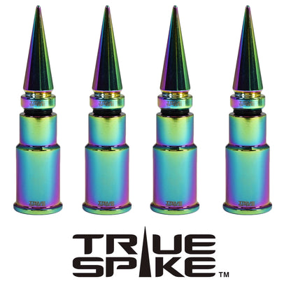 SPIKE SPIKED BILLET ALUMINUM AIR TIRE RIM WHEEL VALVE STEM CAP COVER KIT AVAILABLE IN MANY COLORS // PART # WVC005CO WVC007CO