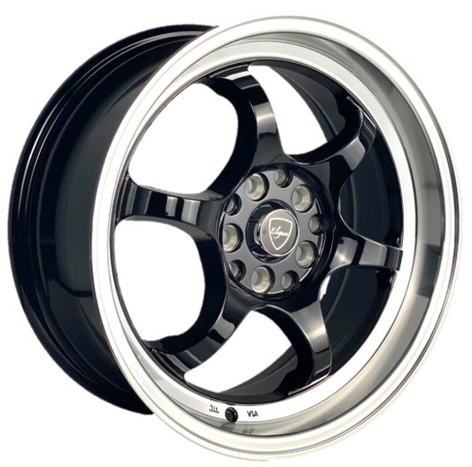 Elegant E21 16x7 35 5x100/5x114.3 Gloss Black Machine Face