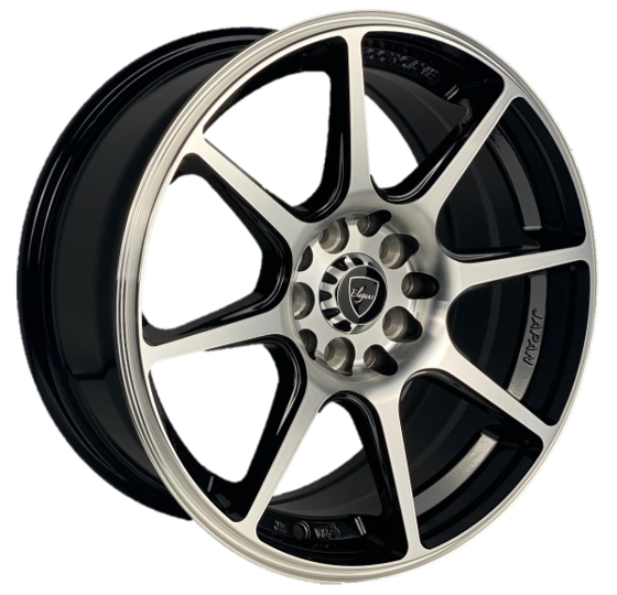 Elegant E22 16x7 35 5x100/5x114.3 Gloss Black Machine Face