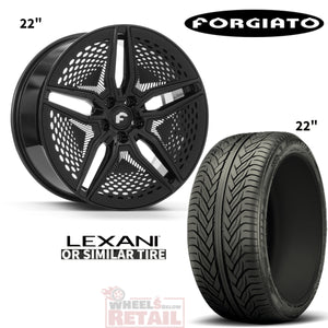 FORGIATO 22" WHEEL AND TIRES FITS TESLA MODEL S & X - STAGGERED EV 001