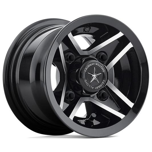 FAIRWAY ALLOYS FA127 DIVOT 8X7 0 4X101.6 GLOSS BLACK MACHINED