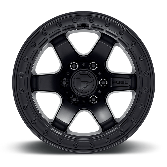 Fuel 1PC D122 BLOCK BEADLOCK 17X9 -15 6X135/6X5.3 Matte Black With Matte Black Ring