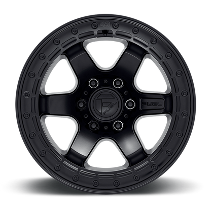 Fuel 1PC D122 BLOCK BEADLOCK 17X9 -15 6X135/6X5.3 Matte Black With Matte Black Ring