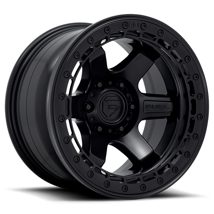 Fuel 1PC D122 BLOCK BEADLOCK 17X9 -15 6X135/6X5.3 Matte Black With Matte Black Ring