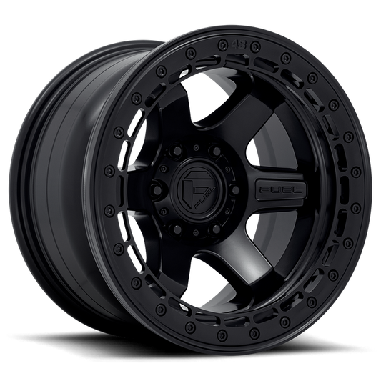 Fuel 1PC D122 BLOCK BEADLOCK 17X9 -15 6X135/6X5.3 Matte Black With Matte Black Ring