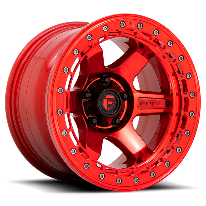Fuel 1PC D123 BLOCK BEADLOCK 17X8.5 0 6X135/6X5.3 Candy Red With Candy Red Ring