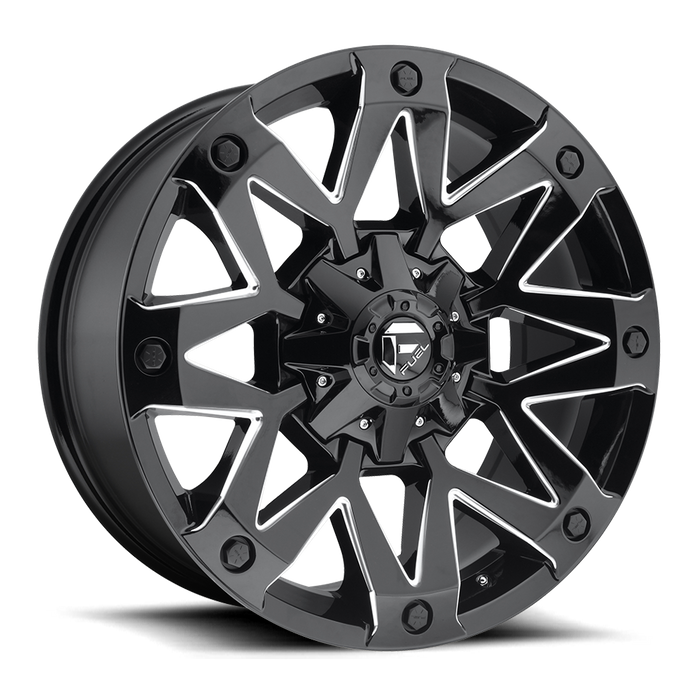 Fuel 1PC D555 AMBUSH 20X9 20 6X135/6X5.3/6X139.7/6X5.5 GLOSS BLACK MILLED
