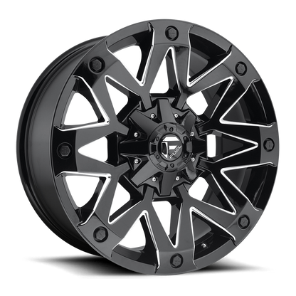Fuel 1PC D555 AMBUSH 20X10 -18 5X114.3/5X127 GLOSS BLACK MILLED
