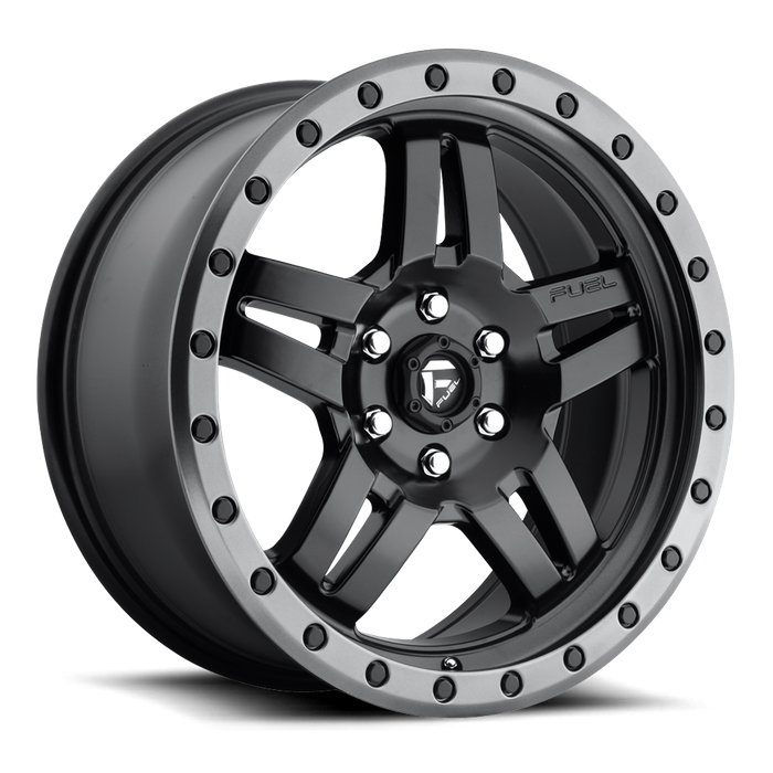 Fuel 1PC D557 ANZA 17X8.5 6 5X127/5X5.0 MATTE BLACK GUN METAL RING