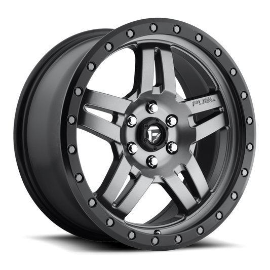 Fuel 1PC D558 ANZA 17X8.5 -6 6X139.7/6X5.5 MATTE GUN METAL BLACK BEAD RING
