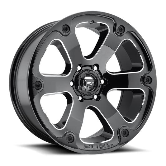 Fuel 1PC D562 BEAST 20X12 -44 6X139.7/6X5.5 GLOSS BLACK MILLED