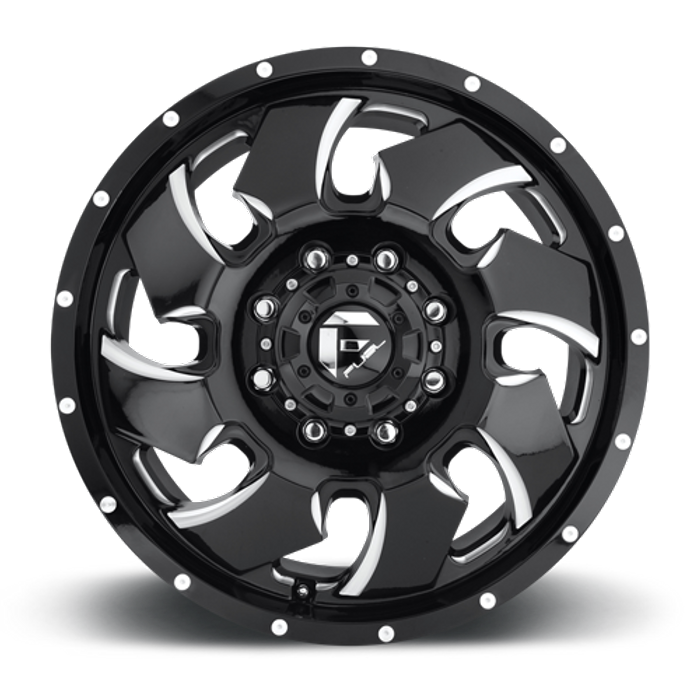 Fuel 1PC D574 CLEAVER 20x8.25 105 8x210/8x8.3 GLOSS BLACK MILLED