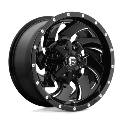Fuel 1PC D574 CLEAVER 20X8.25 105 8X165.1/8X6.5 GLOSS BLACK MILLED