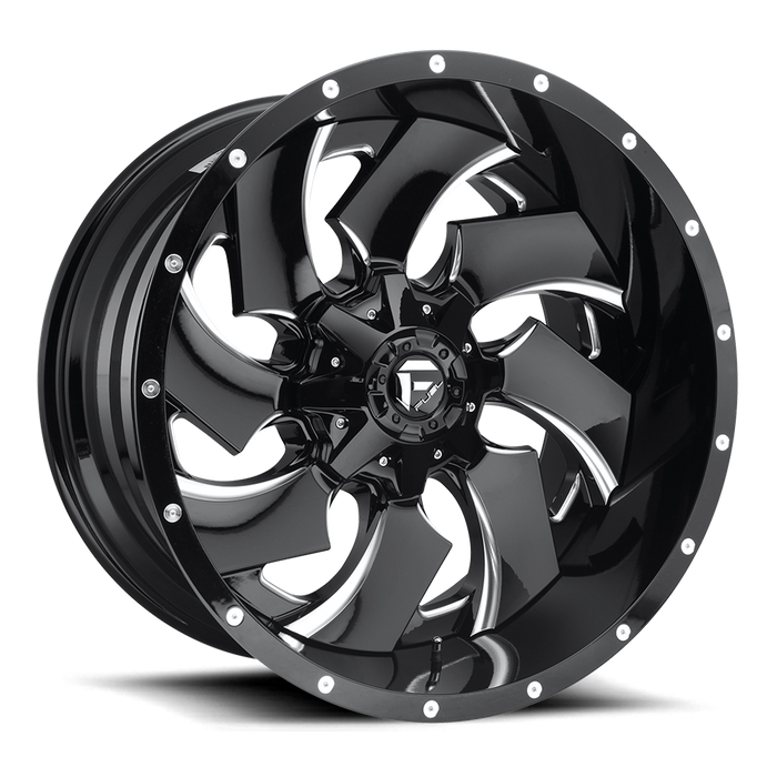 Fuel 1PC D574 CLEAVER 20x12 -44 8x165.1/8x6.5 GLOSS BLACK MILLED