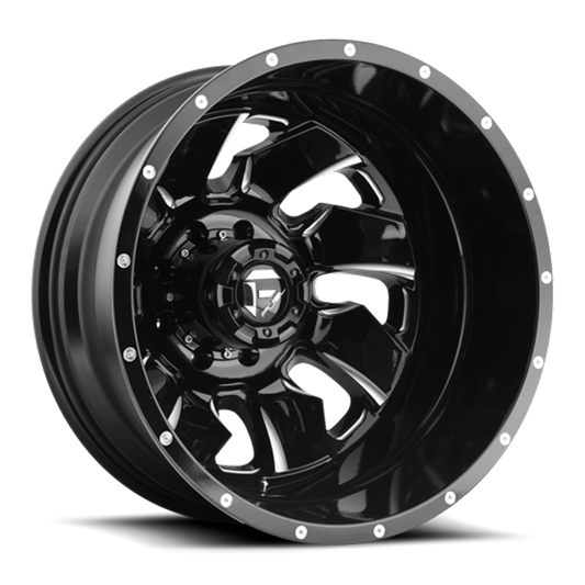 Fuel 1PC D574 CLEAVER 20x8.25 -195 8x210/8x8.3 GLOSS BLACK MILLED