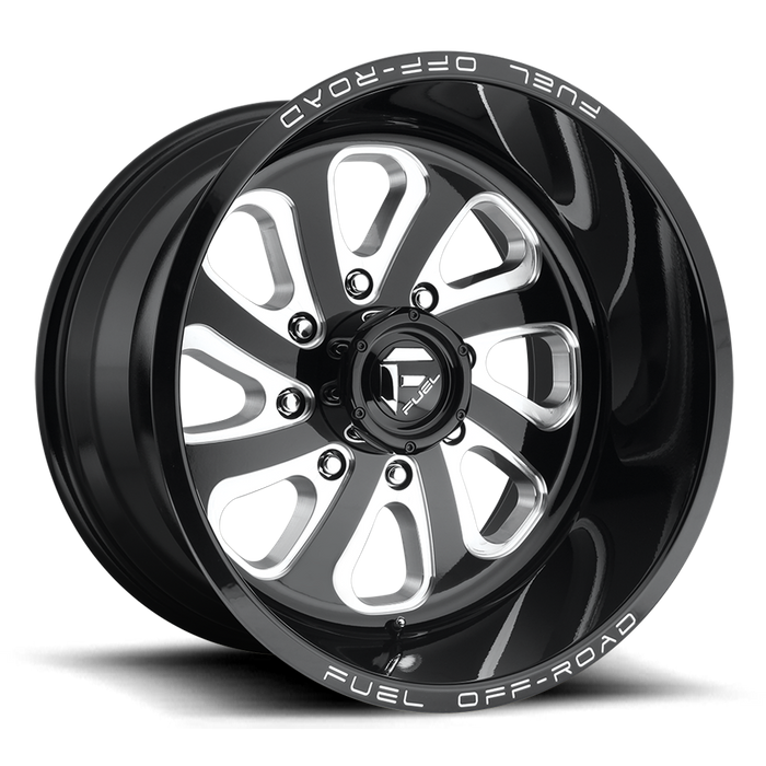 Fuel 1PC D587 FLOW 20X12 -43 8X170/8X6.7 GLOSS BLACK MILLED