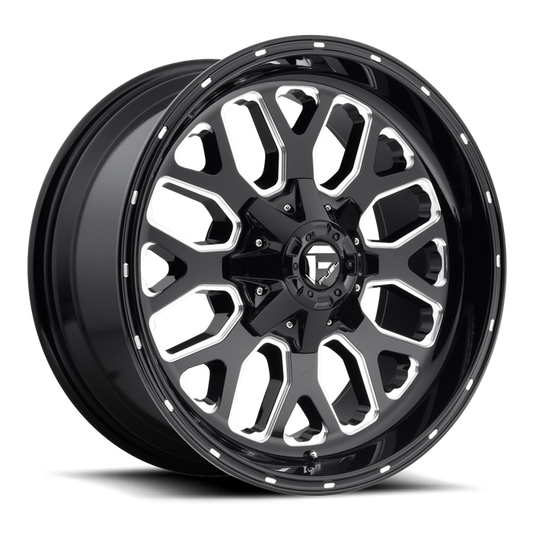 Fuel 1PC D588 TITAN 22x10 -18 6x135/6x139.7/6x135/5.5 GLOSS BLACK MILLED