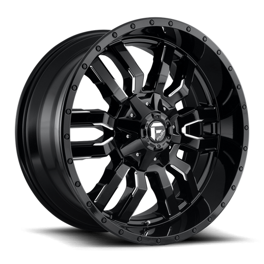 Fuel 1PC D595 SLEDGE 22X9.5 20 8X170/8X6.7 GLOSS BLACK MILLED