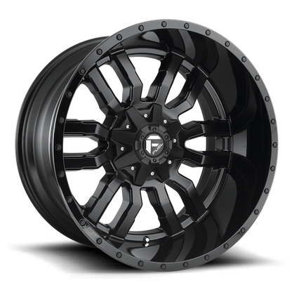 Fuel 1PC D596 SLEDGE 17X8 35 6X114.3/6X139.7 MATTE BLACK GLOSS BLACK LIP