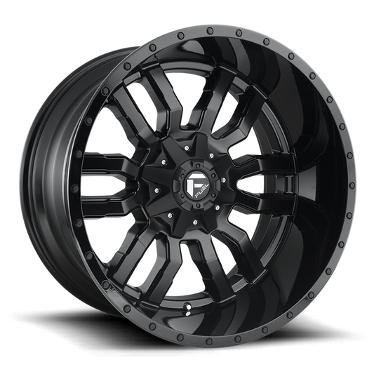 Fuel 1PC D596 SLEDGE 20x12 -45 6x135/6x139.7/6x135/5.5 MATTE BLACK GLOSS BLACK LIP
