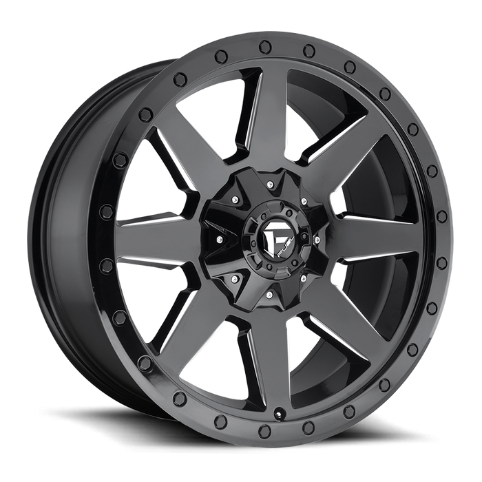 Fuel 1PC D597 WILDCAT 20X10 -18 6X135/6X5.3/6X139.7/6X5.5 GLOSS BLACK MILLED