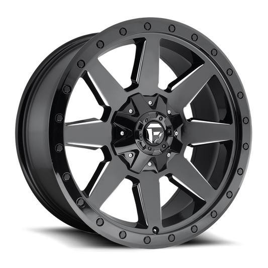 Fuel 1PC D597 WILDCAT 20X10 -18 6X135/6X5.3/6X139.7/6X5.5 GLOSS BLACK MILLED