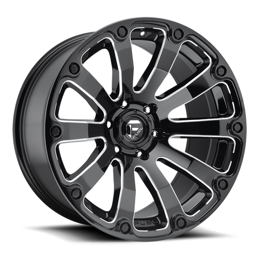 Fuel 1PC D598 DIESEL 20X9 20 6X139.7/6X5.5 GLOSS BLACK MILLED