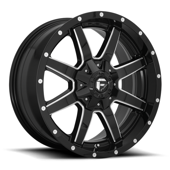 Fuel 1PC D610 MAVERICK 20x10 -18 5x114.3/5x127/5x4.5/5.0 GLOSS BLACK MILLED