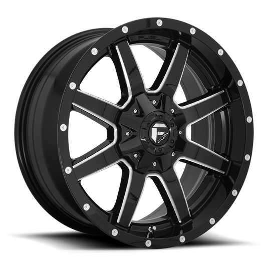 Fuel 1PC D610 MAVERICK 20x10 -18 5x114.3/5x127/5x4.5/5.0 GLOSS BLACK MILLED