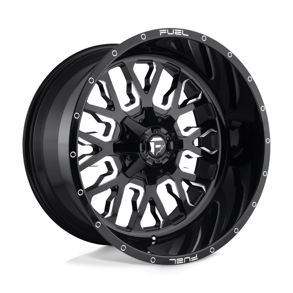 Fuel 1PC D611 STROKE 22X12 -44 6X135/6X139.7 GLOSS BLACK MILLED