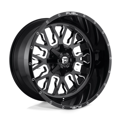 Fuel 1PC D611 STROKE 22X12 -44 6X135/6X139.7 GLOSS BLACK MILLED