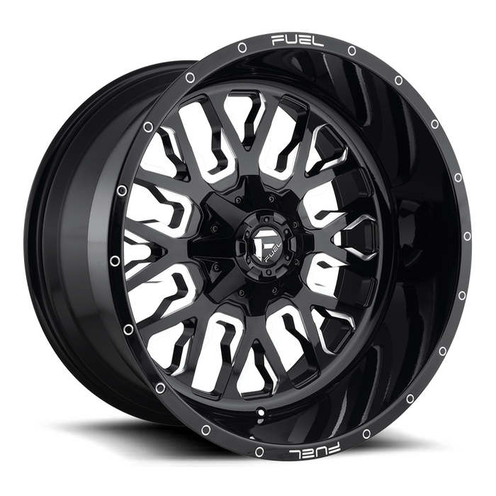 Fuel 1PC D611 STROKE 22x14 -75 6x135/6x139.7/6x135/5.5 GLOSS BLACK MILLED