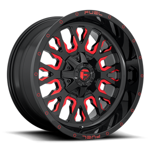 Fuel 1PC D612 STROKE 18x9 19 6x120/6x139.7/6x120/5.5 GLOSS BLACK RED TINTED CLEAR