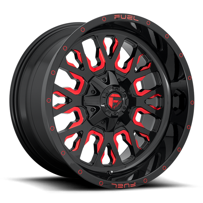 Fuel 1PC D612 STROKE 18X9 1 5X139.7/5X150/5X5.5/150 GLOSS BLACK RED TINTED CLEAR