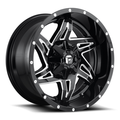 Fuel 1PC D613 ROCKER 20X10 -18 8X180/8X7.1 GLOSS BLACK MILLED