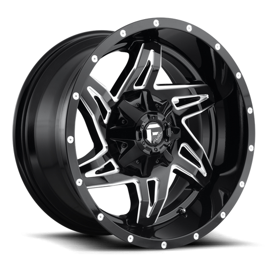 Fuel 1PC D613 ROCKER 20X9 20 8X180/8X7.1 GLOSS BLACK MILLED