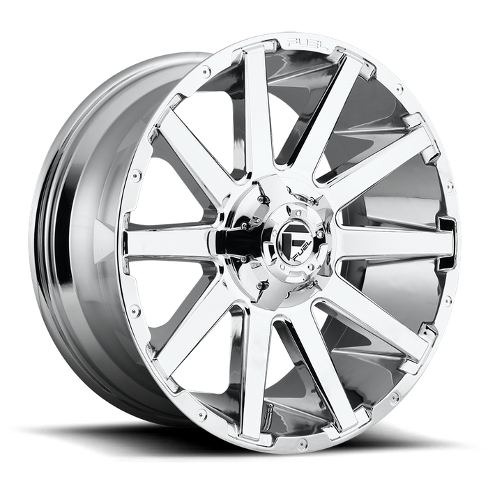 Fuel 1PC D614 CONTRA 20X9 1 6X135/6X5.3/6X139.7/6X5.5 CHROME PLATED